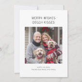 Merry Wishes Doggy Kisses Feestelijke Familie Huis Feestdagenkaart (Voorkant)