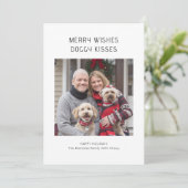 Merry Wishes Doggy Kisses Feestelijke Familie Huis Feestdagenkaart (Staand voorkant)
