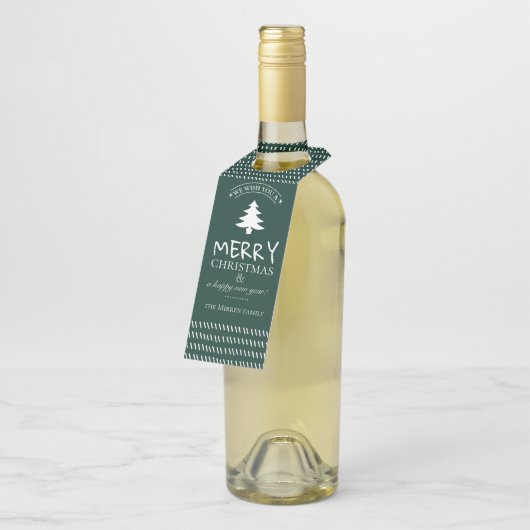 Merry Wishes Personalized Bottle Hanger (Schuin)