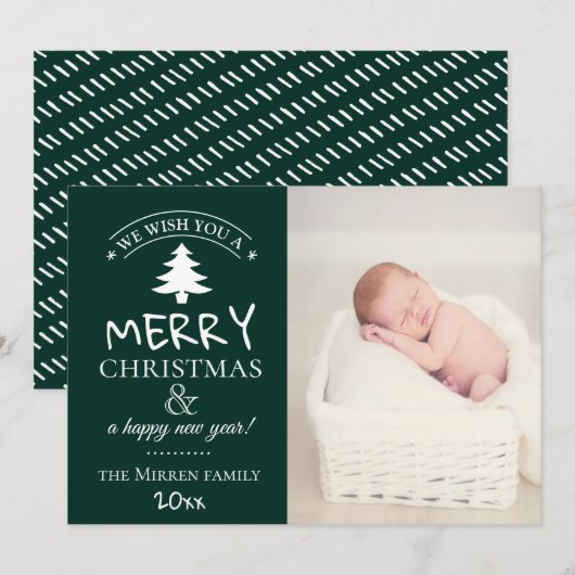 Merry Wishes // Photo Holiday Kaart (Voorkant / Achterkant)