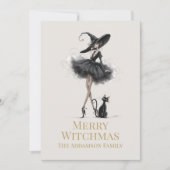 Merry Witchmas Gothic Witch Custom Greeting Card Feestdagenkaart (Voorkant)