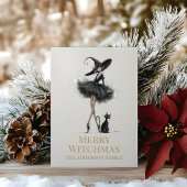 Merry Witchmas Gothic Witch Custom Greeting Card Feestdagenkaart