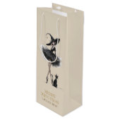 Merry Witchmas Wine Gift Box – Gothic Witch & Cat Wijn Cadeautas (Voorkant Gekanteld)