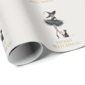 Merry Witchmas Wrapping Paper – Gothic Witch & Cat Cadeaupapier (Rol Hoek)