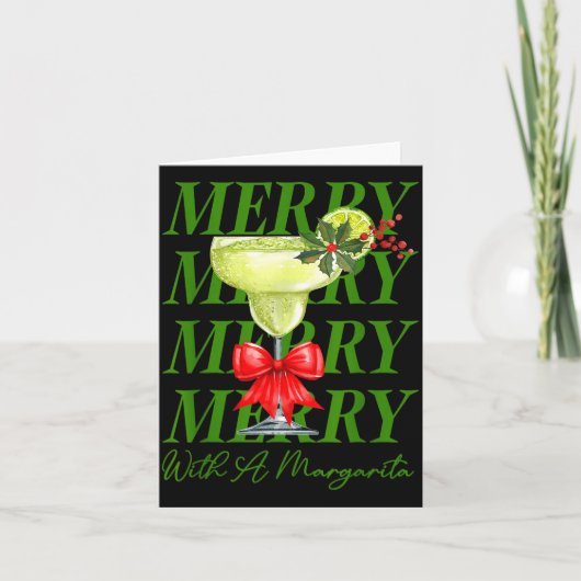 Merry With A Margarita Christmas Drinking Margarit Kaart (Voorkant)