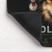 Merry Wolfmas Merry Christmas Wolf Ugly Sweater Fu Muismat (Hoek)