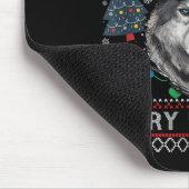 Merry Wolfmas Merry Christmas Wolf Ugly Sweater Fu Muismat (Hoek)