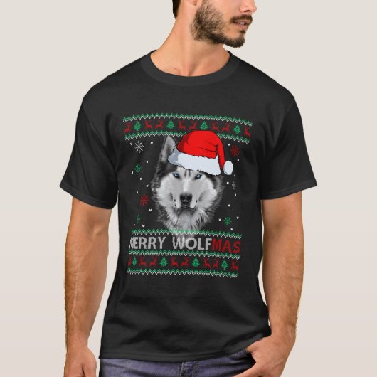 Merry Wolfmas Merry Wolf Ugly T-shirt (Voorkant)