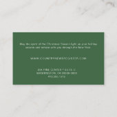 Merry Wood Pine en Berries Holiday Visitekaartje (Achterkant)