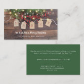 Merry Wood Pine en Berries Holiday Visitekaartje (Voorkant / Achterkant)