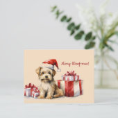 Merry Woof-mas Dog Cadeaus Kerst Briefkaart (Staand voorkant)