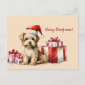 Merry Woof-mas Dog Cadeaus Kerst Briefkaart (Voorkant)