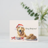 Merry Woof-mas Dog Cookies Christmas Briefkaart (Staand voorkant)
