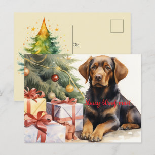 Merry Woof-mas Dog Tree Cadeaus Christmas Briefkaart