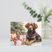 Merry Woof-mas Dog Tree Cadeaus Christmas Briefkaart (Staand voorkant)