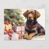 Merry Woof-mas Dog Tree Cadeaus Christmas Briefkaart (Voorkant)