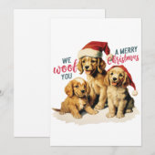 Merry Woofmas 2023: Retro Labrador Kerst Feestdagenkaart (Voorkant / Achterkant)