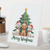 Merry Woofmas (2) Reclamebord Met Voetstuk (Insitu)