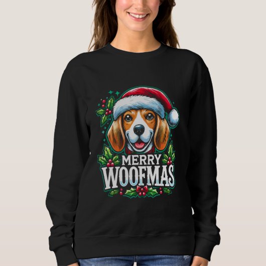 Merry Woofmas Beagle houdt van kerst Trui (Voorkant)
