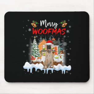 Merry Woofmas Belgische kerstboomhond Muismat