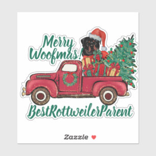 Merry Woofmas. Beste Rottweiler Ouder Gepersonalis Sticker