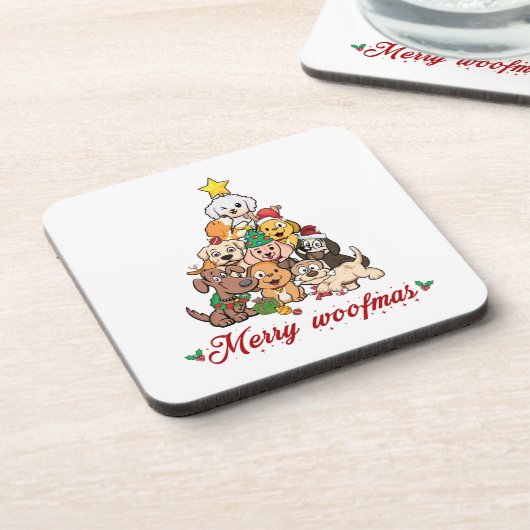 Merry woofmas bier onderzetter (Linkerzijde)