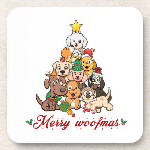 Merry woofmas bier onderzetter