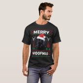 Merry Woofmas Black Lab Hondenliefhebber met kerst T-shirt (Voorkant volledig)