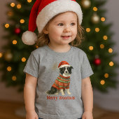 Merry Woofmas Border Collie Christmas  T-shirt