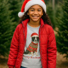 Merry Woofmas Border Collie Christmas  T-shirt