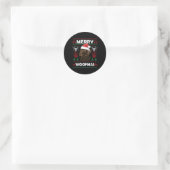 Merry Woofmas Chocolate Lab Labrador Ronde Sticker (Tas)