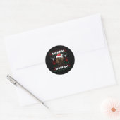 Merry Woofmas Chocolate Lab Labrador Ronde Sticker (Envelop)