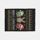 Merry Woofmas Christmas Dog Paws Leopard Ugly Swea Fleece Deken (Voorkant (Horizontaal))