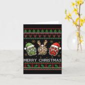 Merry Woofmas Christmas Dog Paws Leopard Ugly Swea Kaart (Gele Bloem)