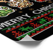 Merry Woofmas Christmas Dog Paws Leopard Ugly Swea Poster (Hoek)