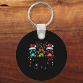 Merry Woofmas Christmas Dog Paws Lights Buffalo Pl Sleutelhanger (Voorkant)