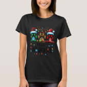 Merry Woofmas Christmas Dog Paws Lights Buffalo Pl T-shirt (Voorkant)