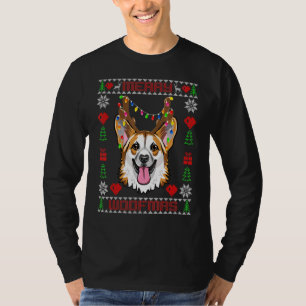 Merry Woofmas Corgi Santa Scarf Ugly Kerstmis Sw T-shirt