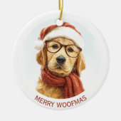 Merry Woofmas | Custom Dog Photo Ornament (Voorkant)