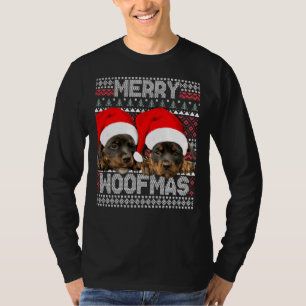 Merry Woofmas de Puppies van de Rottweiler met San T-shirt