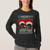 Merry Woofmas de Puppies van de Rottweiler met San T-shirt (Voorkant)