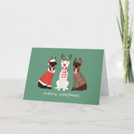 Merry Woofmas Dobermann Kersthonden Feestdagen Kaart