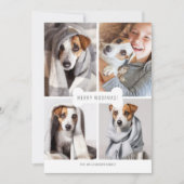 Merry Woofmas Dog Bone Photo Pet Collage Feestdagenkaart (Voorkant)