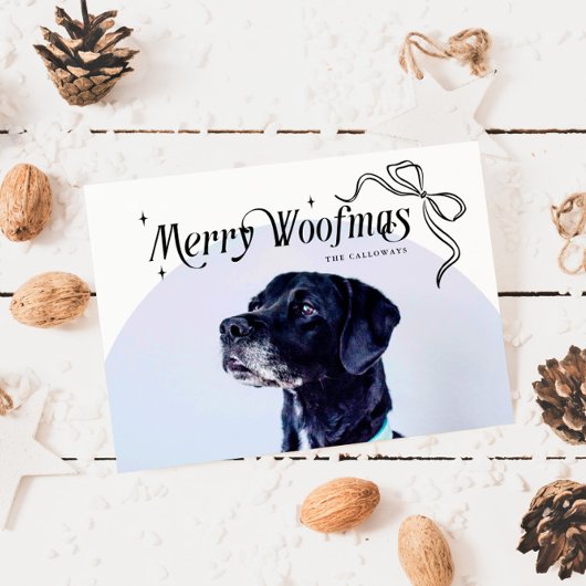 Merry Woofmas Dog Christmas Holiday Kaart