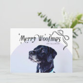Merry Woofmas Dog Christmas Holiday Kaart (Staand voorkant)