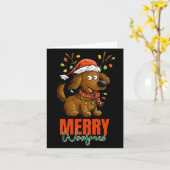 Merry Woofmas Dog Cute Christmas Lights Puppy Long Kaart (Gele Bloem)