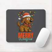 Merry Woofmas Dog Cute Christmas Lights Puppy Long Muismat (Met muis)