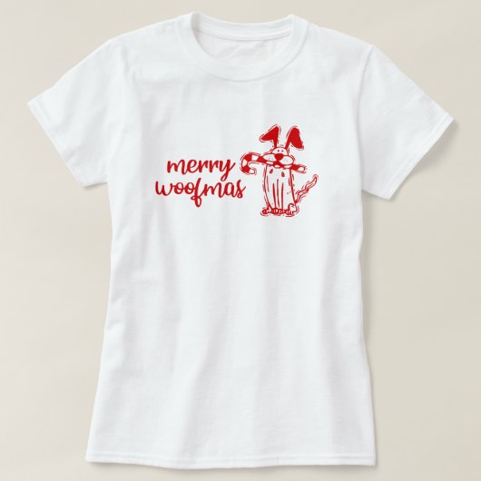 Merry Woofmas Dog Kerstmis T-Shirt (Design voorkant)