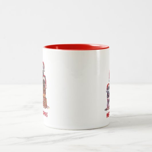 Merry Woofmas Dog Kerstmis Tweekleurige Koffiemok (Center)