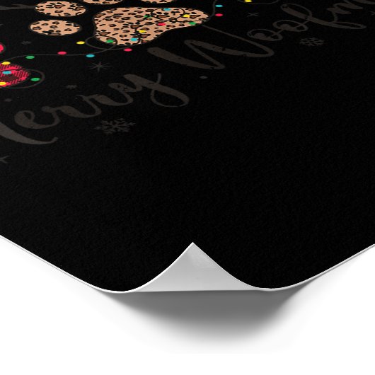 Merry Woofmas Dog Lover Retro Holiday Top Puppy Ch Poster (Hoek)